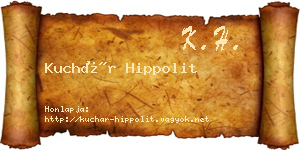 Kuchár Hippolit névjegykártya